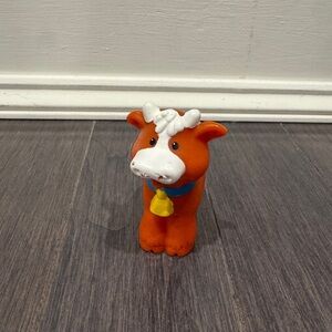 Little People Brown Orange Cow Farm Animal Figurine Learning Toy